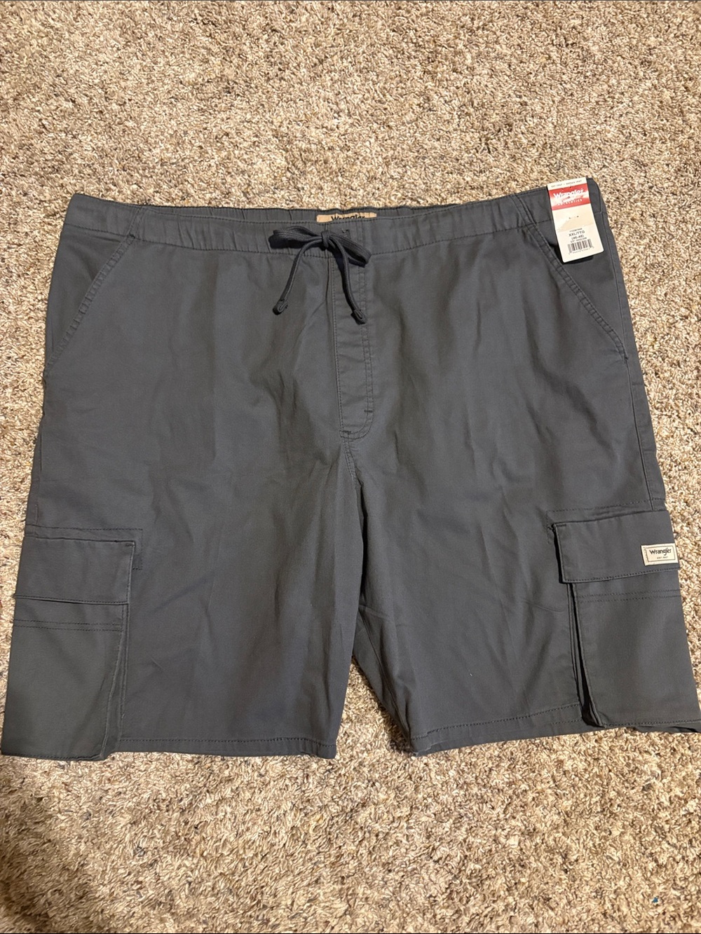 Wrangler Men's Charcoal Drawstring Cargo Shorts